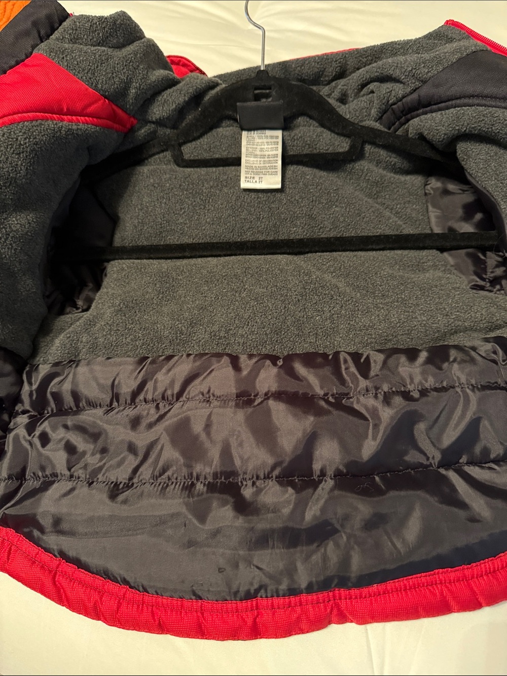 SF Niners NFL Kids Black and Red Hooded Puffer Jacket with Team Patch - Picture 6 of 10